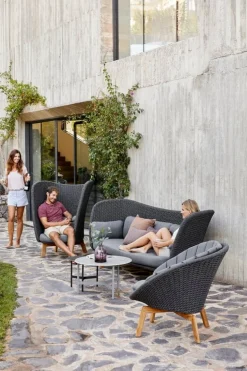 Cane-line Peacock lounge chair cushion set, grey