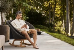 Cane-line Peacock rocking chair, teak - dark grey