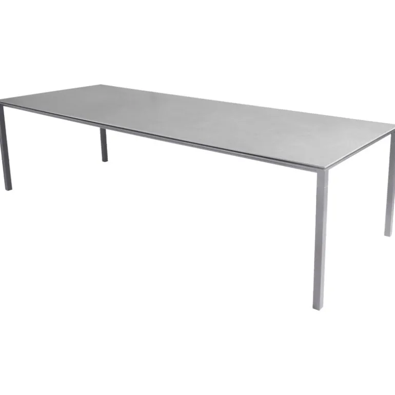 Cane-line Pure dining table, 280x100cm, light grey - concrete grey ceramic