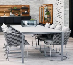 Cane-line Pure dining table, 280x100cm, light grey - concrete grey ceramic
