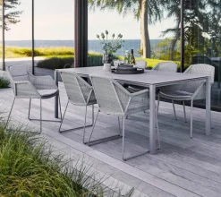 Cane-line Pure dining table, 200x100cm, light grey - concrete grey ceramic