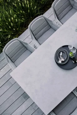 Cane-line Pure dining table, 200x100cm, light grey - concrete grey ceramic