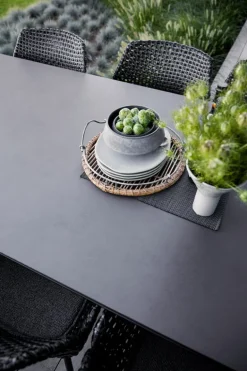 Cane-line Pure dining table, 200 x 100 cm, lava grey - Nero black ceramic