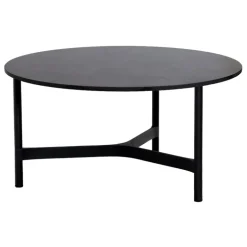 Cane-line Twist coffee table, diam. 90 cm, lava grey - fossil black