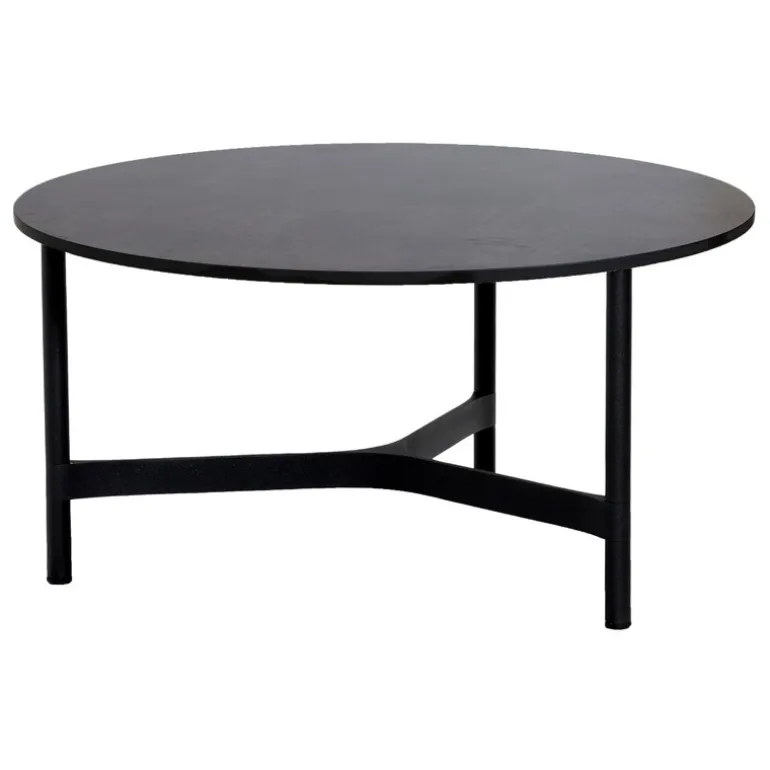 Cane-line Twist coffee table, diam. 90 cm, lava grey - fossil black