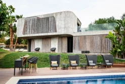 Cane-line Twist coffee table, diam. 45 cm, lava grey - fossil black