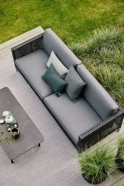 Cane-line Twist coffee table, 120 x 60 cm, lava grey - fossil black