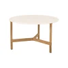 Cane-line Twist coffee table, diam. 70 cm, teak - travertine look