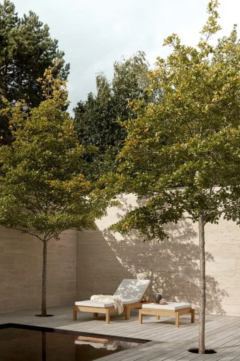 Carl Hansen & Søn AH603 Outdoor lounger footrest, teak