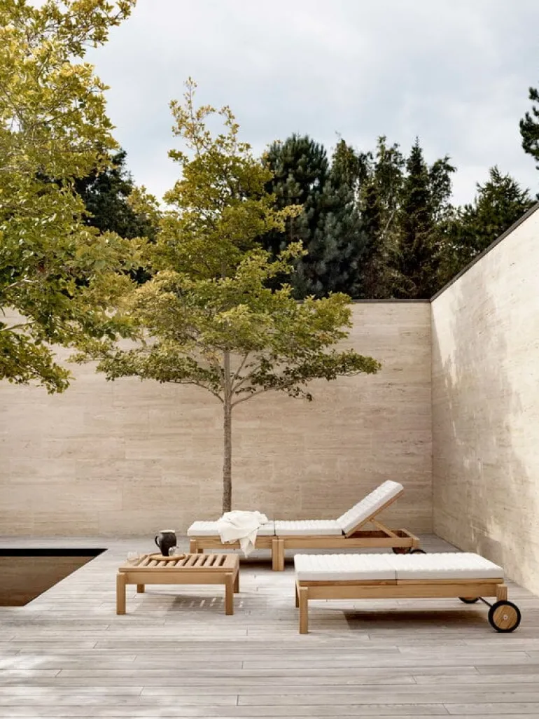 Carl Hansen & Søn AH603 Outdoor lounger footrest, teak