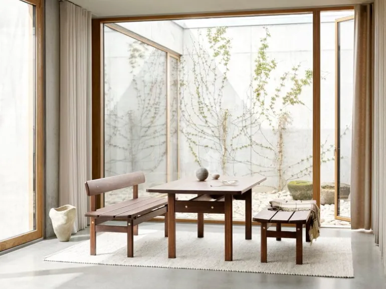 Carl Hansen & Søn BM0699 Asserbo bench w. backrest, 170 cm, dark oiled eucalyptus