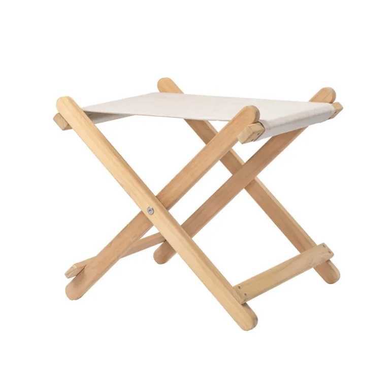 Carl Hansen & Søn BM5768 Deck chair footstool, teak - off-white