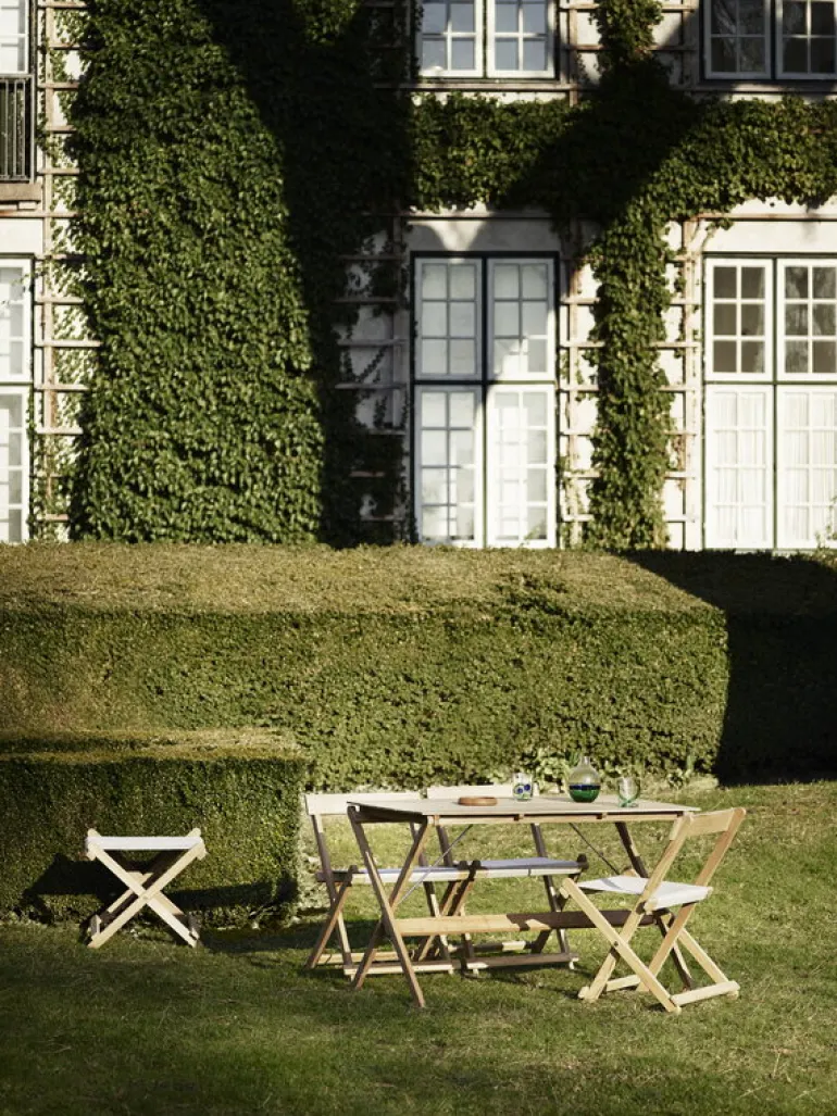 Carl Hansen & Søn BM5768 Deck chair footstool, teak - off-white