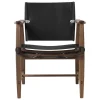 Carl Hansen & Søn BM1106 Huntsman chair, oiled walnut - black leather - steel