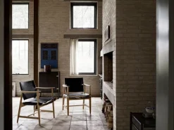 Carl Hansen & Søn BM1106 Huntsman chair, oiled oak - cognac leather - brass