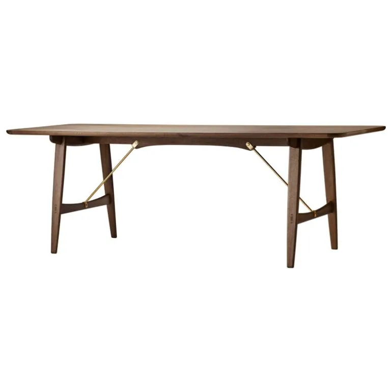 Carl Hansen & Søn BM1160 Hunting dining table, oiled walnut - brass