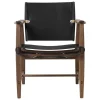 Carl Hansen & Søn BM1106 Huntsman chair, oiled walnut - black leather - brass