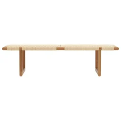 Carl Hansen & Søn BM0489L table bench, long, oiled oak - paper cord