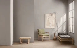 Carl Hansen & Søn BM0488S Table Bench, short, oiled oak - rattan