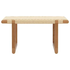 Carl Hansen & Søn BM0489S table bench, short, oiled oak - paper cord