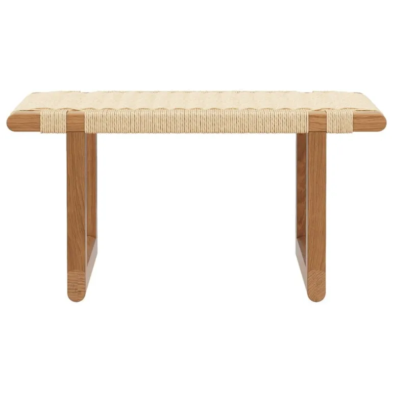 Carl Hansen & Søn BM0489S table bench, short, oiled oak - paper cord