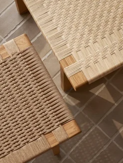 Carl Hansen & Søn BM0489S table bench, short, oiled oak - paper cord