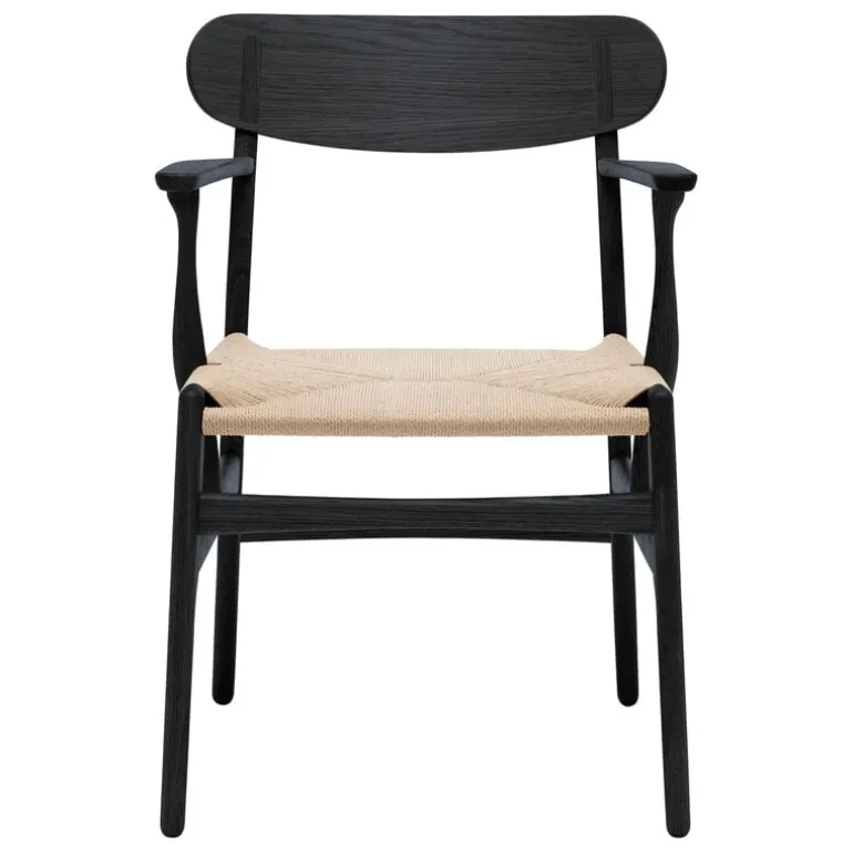 Carl Hansen & Søn CH26 chair, black painted oak - natural cord
