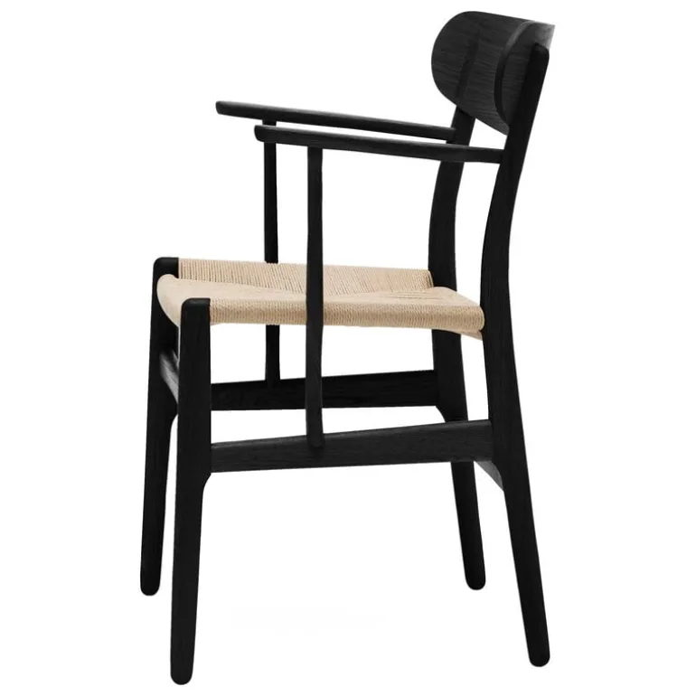 Carl Hansen & Søn CH26 chair, black painted oak - natural cord