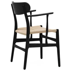 Carl Hansen & Søn CH26 chair, black painted oak - natural cord