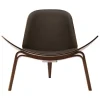 Carl Hansen & Søn CH07 Shell lounge chair, oiled walnut – d. brown leather Thor377