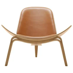 Carl Hansen & Søn CH07 Shell lounge chair, oiled oak - cognac leather Sif 95