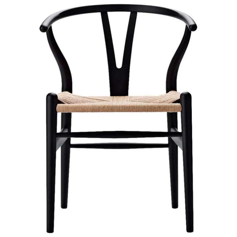 Carl Hansen & Søn CH24 Wishbone chair, soft black - natural cord