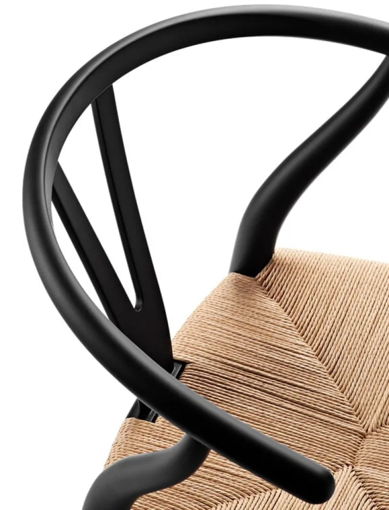 Carl Hansen & Søn CH24 Wishbone chair, soft black - natural cord