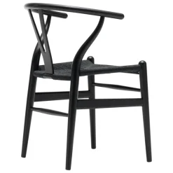 Carl Hansen & Søn CH24 Wishbone chair, black beech - black cord