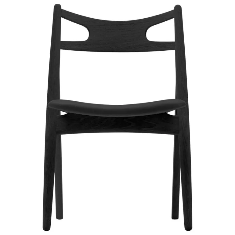 Carl Hansen & Søn CH29P chair, black oak- black leather Loke 7150