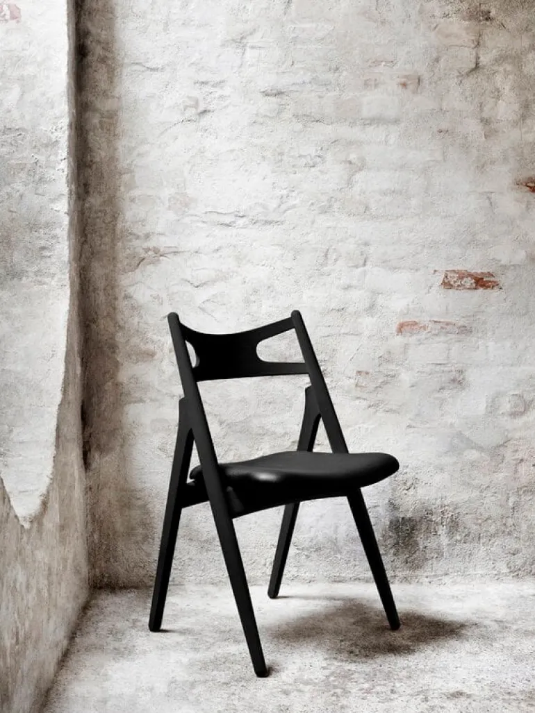 Carl Hansen & Søn CH29P chair, black oak- black leather Loke 7150