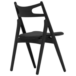 Carl Hansen & Søn CH29P chair, black oak- black leather Loke 7150