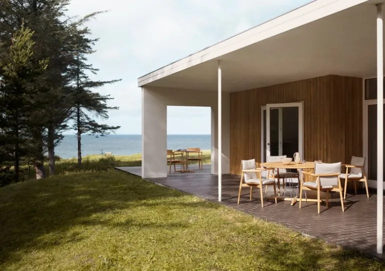 Carl Hansen & Søn Embrace E008 dining chair cushion, Agora Life Oat