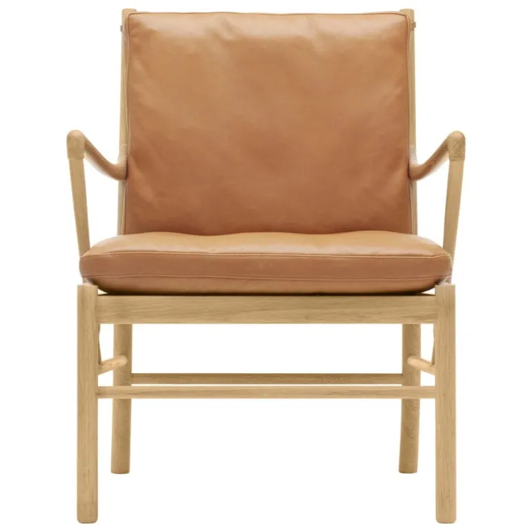 Carl Hansen & Søn OW149 Colonial lounge chair, oiled oak - cognac leather Sif 95
