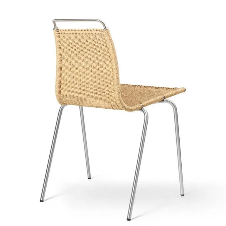 Carl Hansen & Søn PK1 chair, stainless steel - natural paper cord