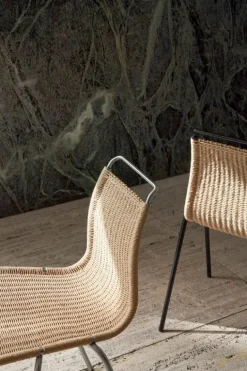 Carl Hansen & Søn PK1 chair, black steel - natural paper cord