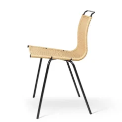 Carl Hansen & Søn PK1 chair, black steel - natural paper cord