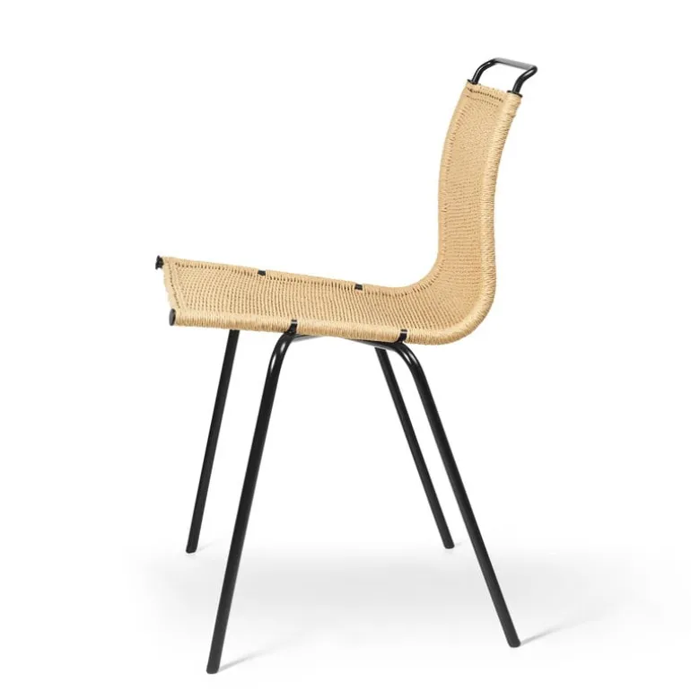 Carl Hansen & Søn PK1 chair, black steel - natural paper cord