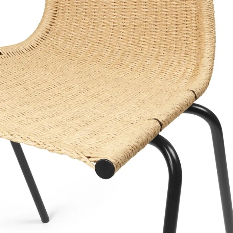 Carl Hansen & Søn PK1 chair, black steel - natural paper cord