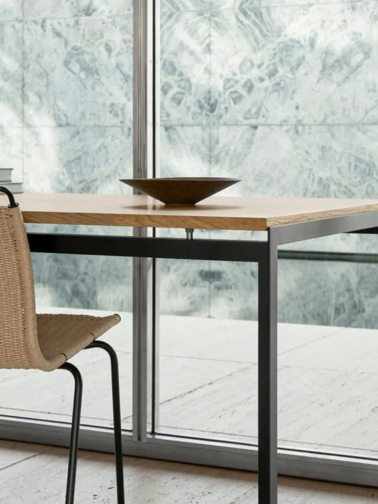 Carl Hansen & Søn PK1 chair, black steel - natural paper cord