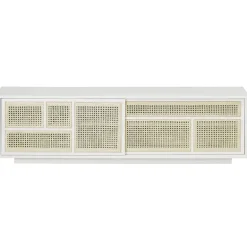 Design House Stockholm Air sideboard, low, Â stained white grey - cane