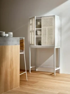 Design House Stockholm Air cabinet, stained white grey - cane