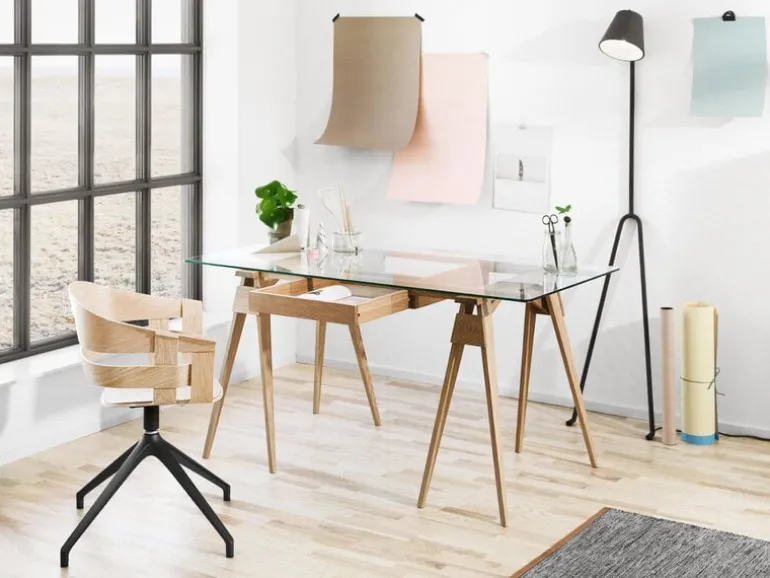 Design House Stockholm Arco desk with drawer, white