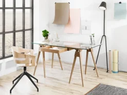 Design House Stockholm Arco desk with drawer, black