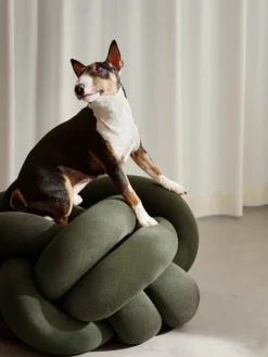 Design House Stockholm Knot cushion, XL, forest green